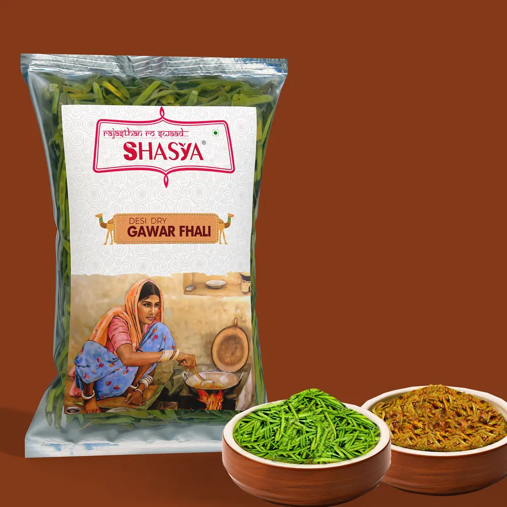 Shasya Desi Dry Gawar Phali with the product
