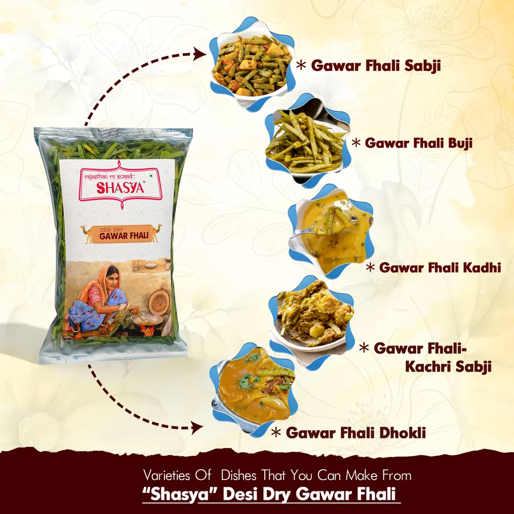 Dishes made with Shasya Desi Dry Gawar Phali