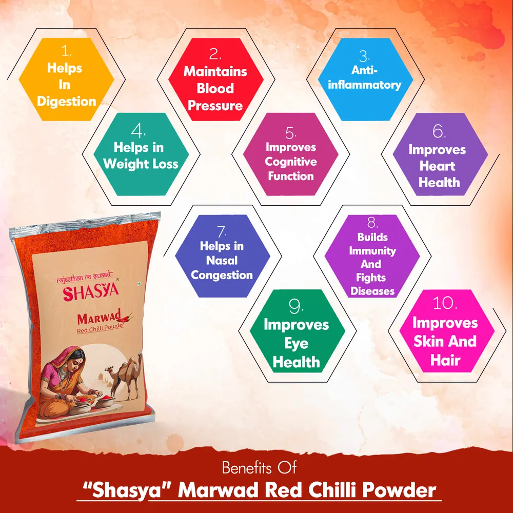 Health benefits of Shasya Marwad Red Chilli Powder